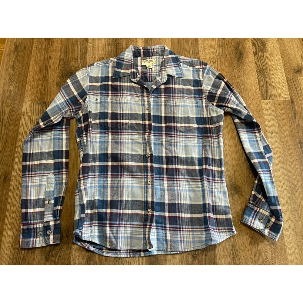 Canyon Guide Shirt, Womens Size Medium, Blue White, Plaid, Button Up Long Sleeve